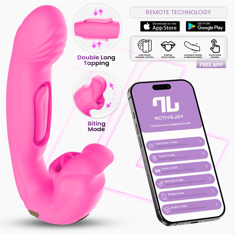 Bimby Biting and Double Tongue Tapping Vibrator with App