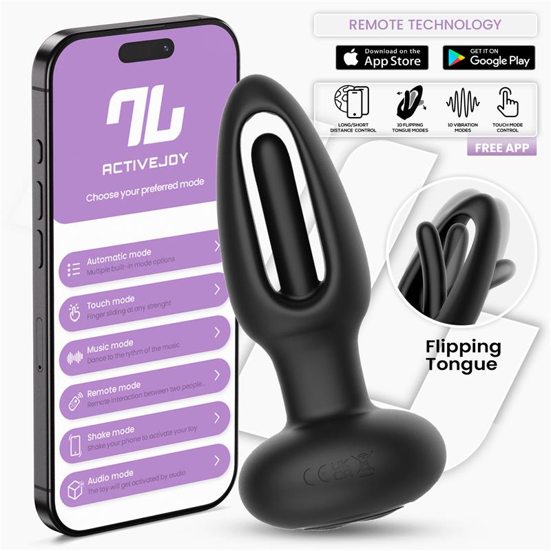Zack Anal Plug with Flipping Tongue and Vibration with App