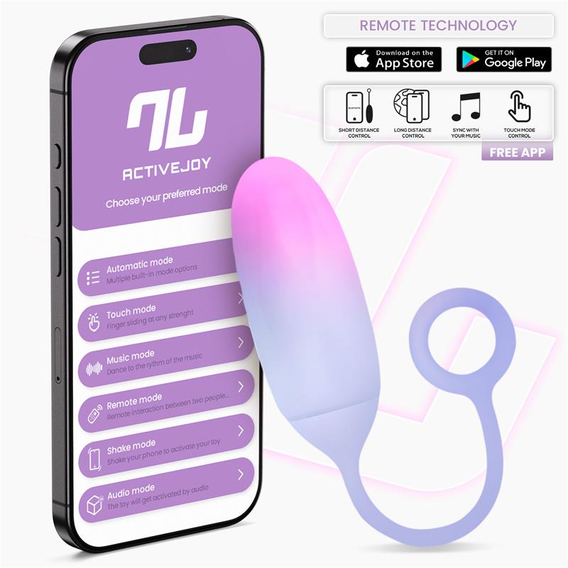 Vibrating Egg Double Layer Silicone with APP Pink Blue