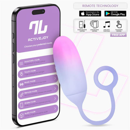 Vibrating Egg Double Layer Silicone with APP Pink Blue