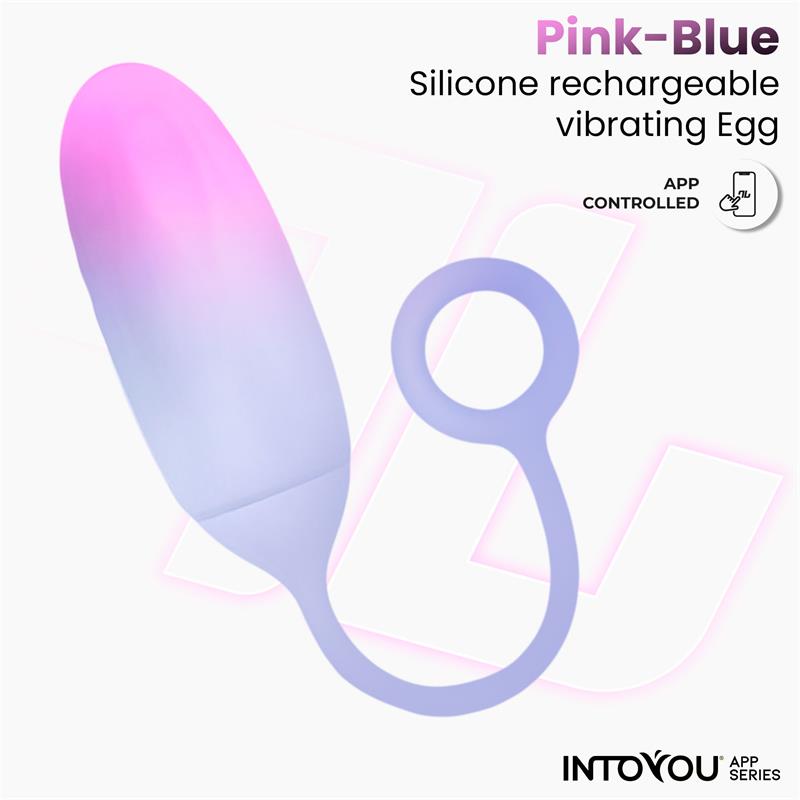 Vibrating Egg Double Layer Silicone with APP Pink Blue