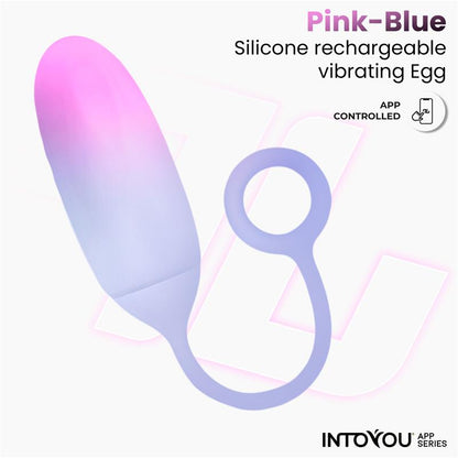 Vibrating Egg Double Layer Silicone with APP Pink Blue