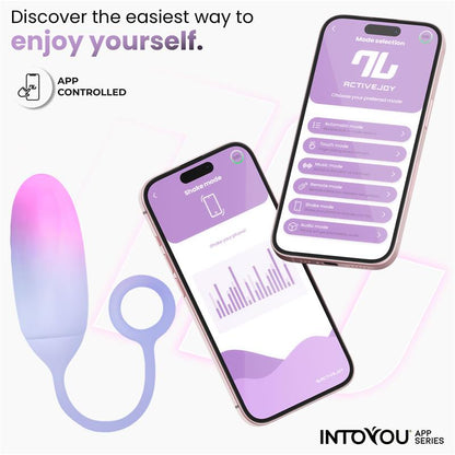 Vibrating Egg Double Layer Silicone with APP Pink Blue