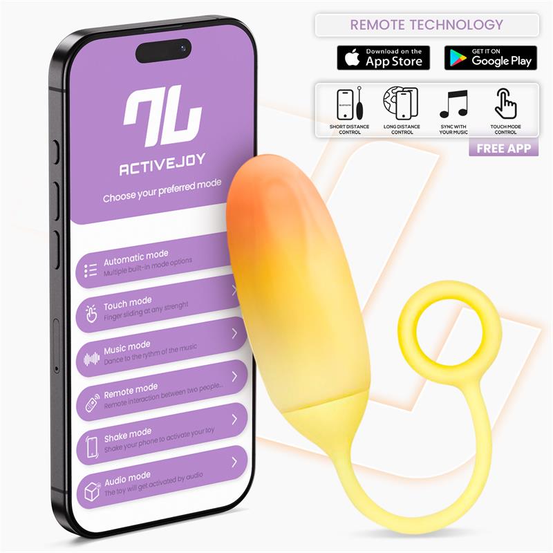 Vibrating Egg Double Layer Silicone with APP Yellow Orange