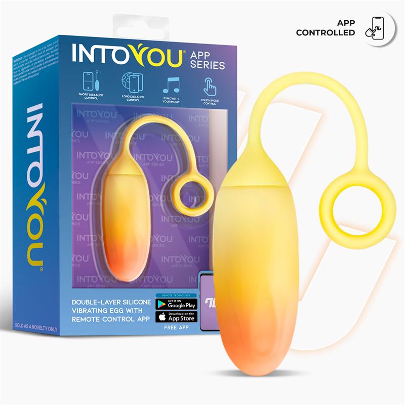 Vibrating Egg Double Layer Silicone with APP Yellow Orange