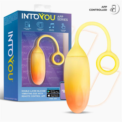 Vibrating Egg Double Layer Silicone with APP Yellow Orange