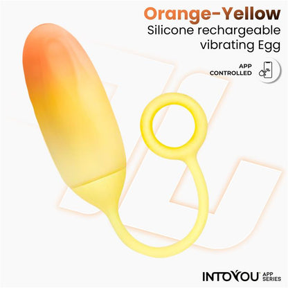 Vibrating Egg Double Layer Silicone with APP Yellow Orange
