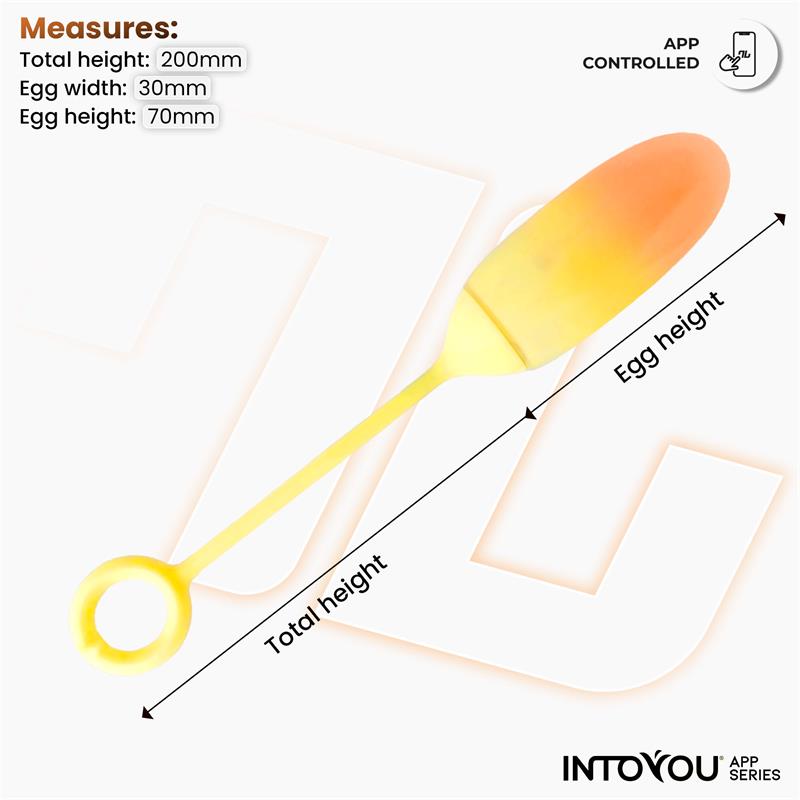 Vibrating Egg Double Layer Silicone with APP Yellow Orange