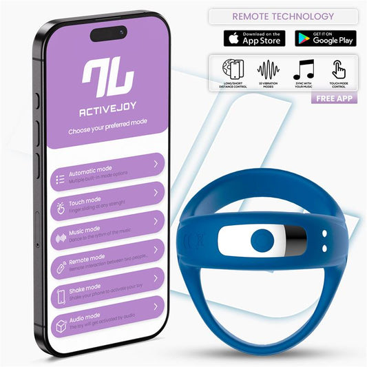 Rank Vibrating Ring with App Blue