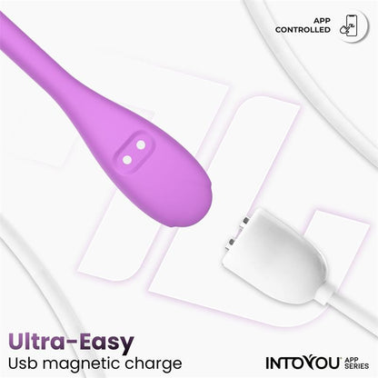 Logan Vibrating Egg with App Unibody Silicone Purple