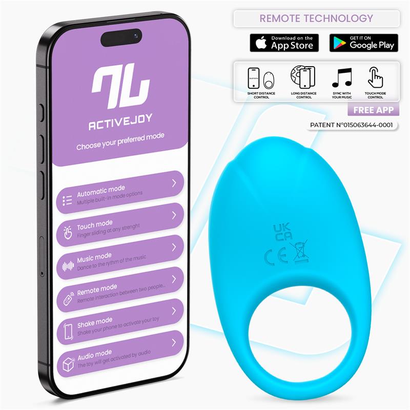Ringo Vibrating Ring with App Unibody Blue