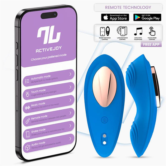 Panty Vibrator with App Silicone Blue