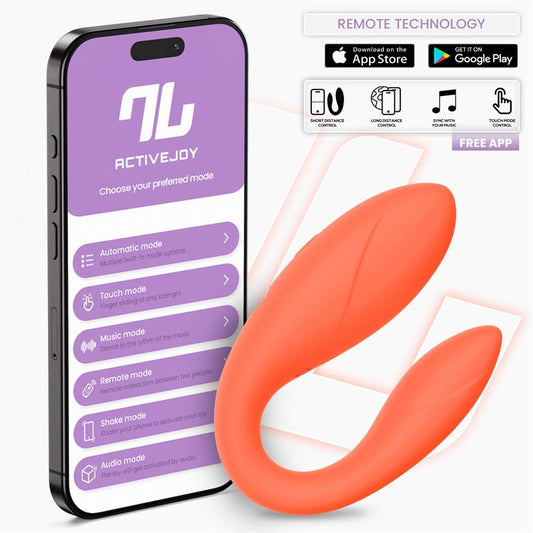 Couple Toy with App Flexible Silicone Salmon