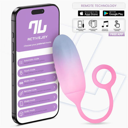 Vibrating Egg Double Layer Silicone with APP Blue Pink