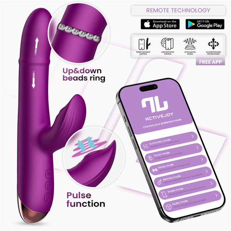 Sendel Vibe with Up and Down Internal Beads Ring and Pulsation with App