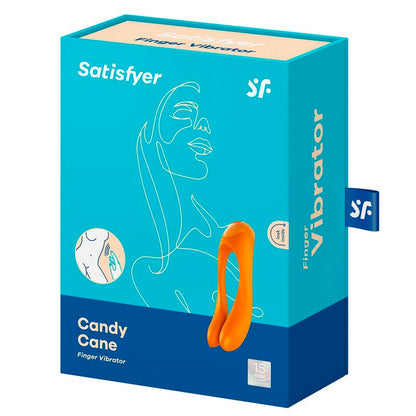 Naprstni vibrator Satisfyer - Candy Cane, oranžna
