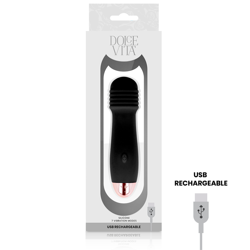 Manjši vibrator DOLCE VITA - USB Rechargeable, črna