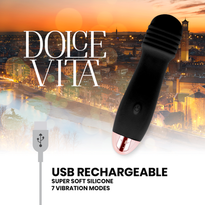 Manjši vibrator DOLCE VITA - USB Rechargeable, črna