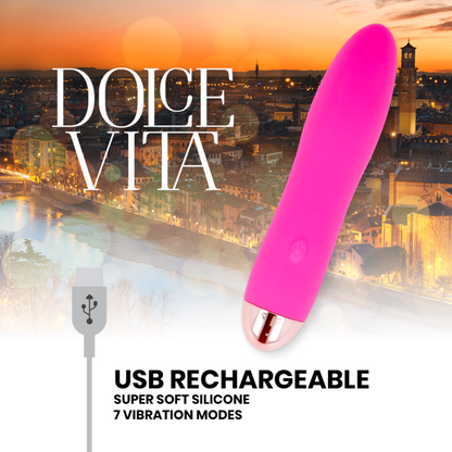 DOLCE VITA - AKUMULATORSKI VIBRATOR ŠTIRI ROZA 7 HITROSTI