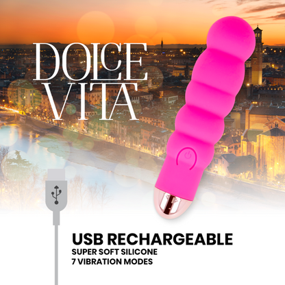 DOLCE VITA - AKUMULATORSKI VIBRATOR ŠEST ROZA 7 HITROSTI