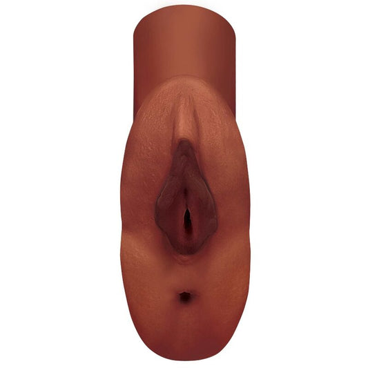 PDX PLUS - POPOLNA PIČKA DVOJNI STROKER VAGINA IN ANUS MASTURBATOR RJAVA