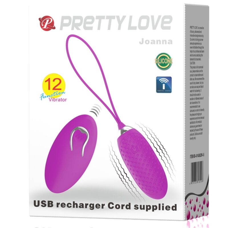 PRETTY LOVE - JOANNA VIBRIRAJOČE JAJCE DALJINSKI UPRAVLJALNIK 12 NAČINOV