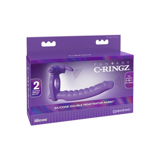 FANTASY C-RINGZ - SILIKONSKI DVOJNI VIBRATOR ZAJEC