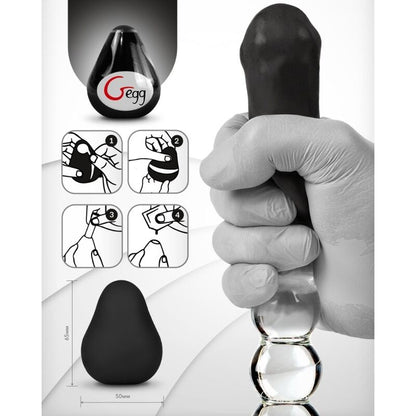 G-VIBE - TEKSTURIRAN MASTURBATOR ZA VEČKRATNO UPORABO JAJCE ČRNO
