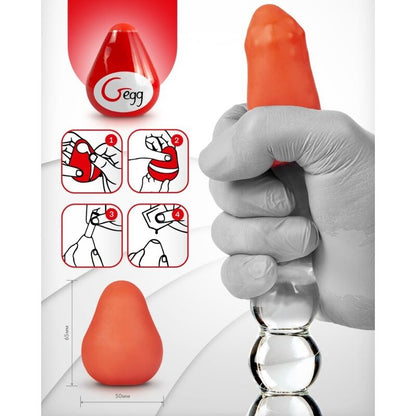 G-VIBE - TEKSTURIRAN MASTURBATOR ZA VEČKRATNO UPORABO JAJCE RDEČE BARVE