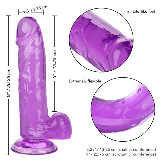 CALEXOTICS - VELIKOST QUEEN DILDO VIJOLIČNA 15,3 CM