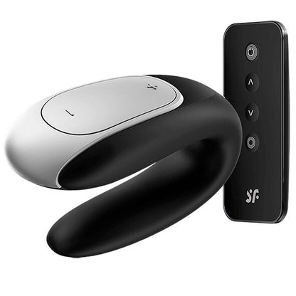 Vibrator za pare z aplikacijo Satisfyer Double Fun, črna