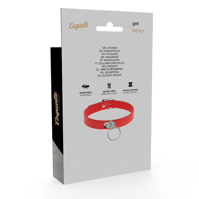 Choker Coquette Chic Desire Fetish, rdeča