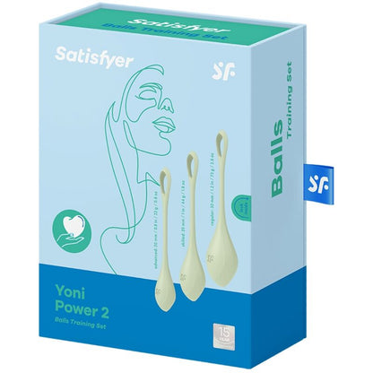 Komplet vaginalnih kroglic Satisfyer - Yoni Power 2, zelena