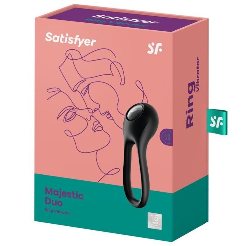 Vibracijski obroček za penis Satisfyer - Majestic Duo, črna