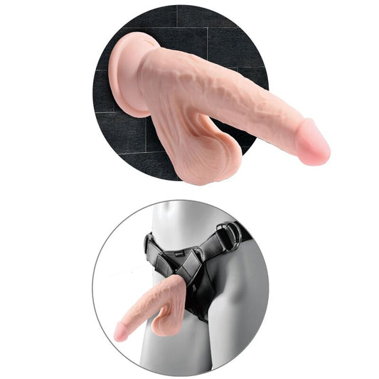 KING COCK - PLUS 3D DILDO SWINGING BALLS 24,5 CM SVETLA KOŽA
