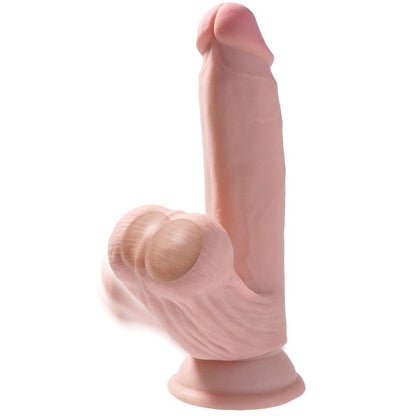 KRALJ KURAC - PLUS 3D DILDO NIHAJOČE KROGLICE 15,2 CM SVETLA KOŽA