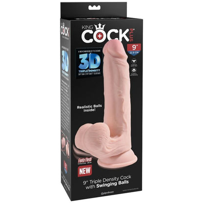 KING COCK - PLUS 3D DILDO Z GUGALNIMI KROGLICAMI 20,3 CM