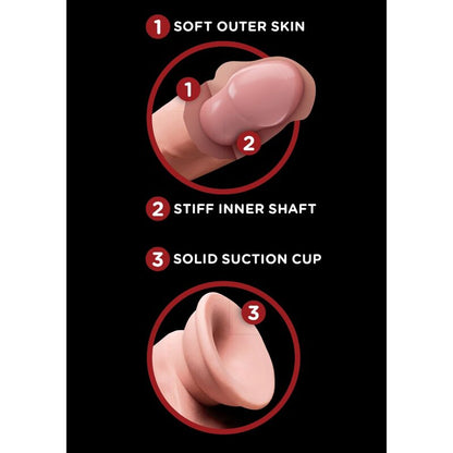 KING COCK - PLUS 3D DILDO Z GUGALNIMI KROGLICAMI 12,7 CM