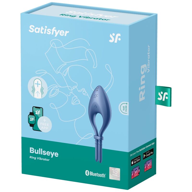 Vibracijski obroček za penis Satisfyer - Bullseye, modra
