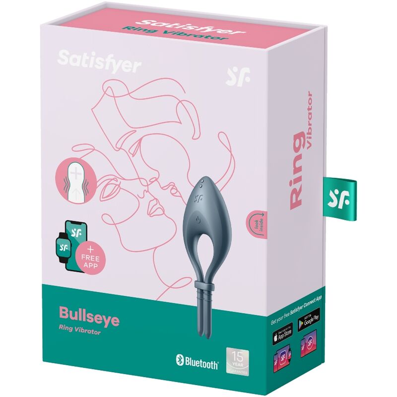 Vibracijski obroček za penis Satisfyer - Bullseye, siva
