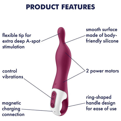 Stimulator A točke Satisfyer - A-mazing 1, rdeča