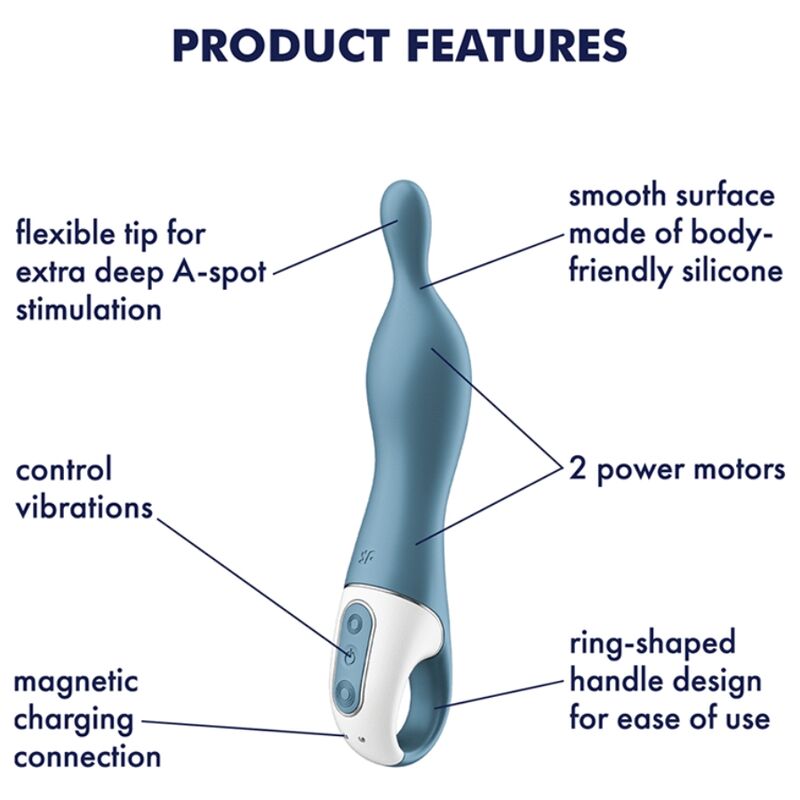 Stimulator A točke Satisfyer - A-mazing 1, modra