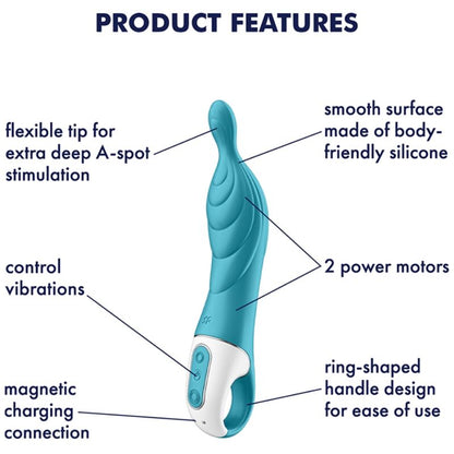 Stimulator A točke Satisfyer - A-mazing 2, turkizna