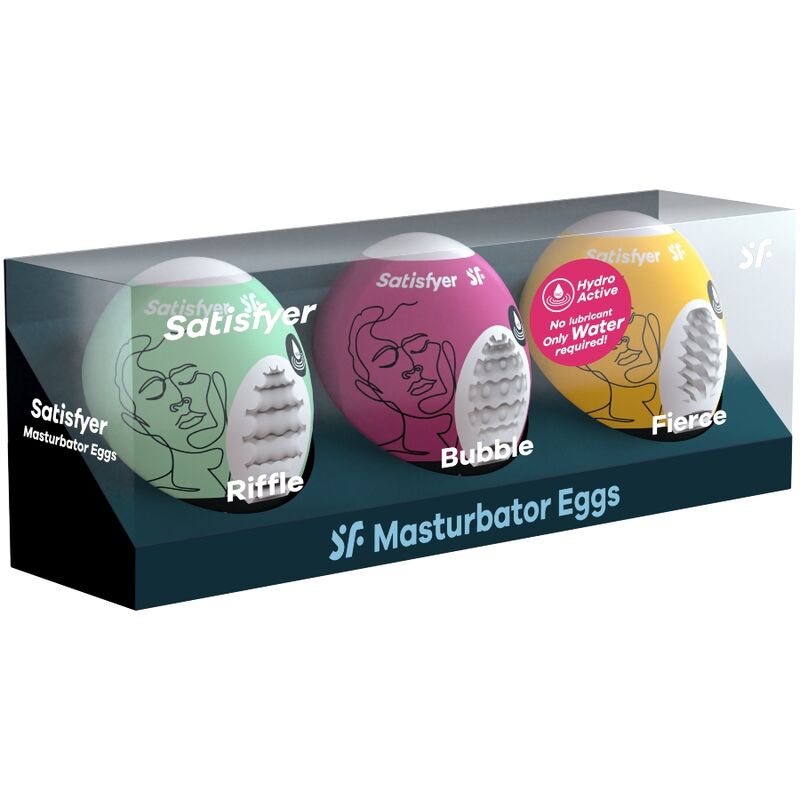 Set masturbacijskih jajčkov Satisfyer - Riffle & Bubble & Fierce, 3 kos