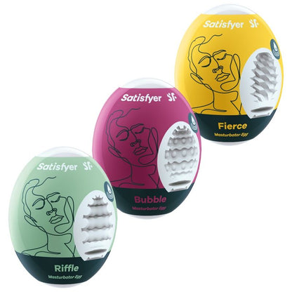 Set masturbacijskih jajčkov Satisfyer - Riffle & Bubble & Fierce, 3 kos