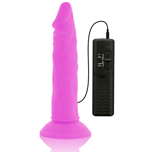 DIVERSIA - FLEKSIBILEN VIBRACIJSKI DILDO VIJOLIČNE BARVE 23 CM -O- 4,3 CM