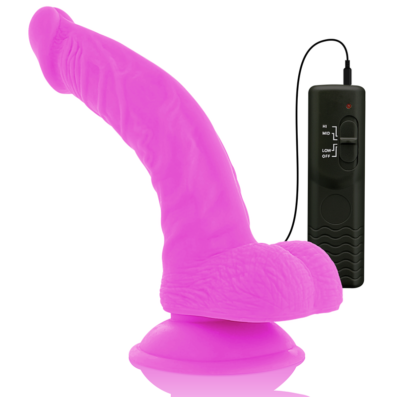 DIVERSIA - FLEKSIBILEN VIBRACIJSKI DILDO VIJOLIČNE BARVE 21,5 CM -O- 4,5 CM