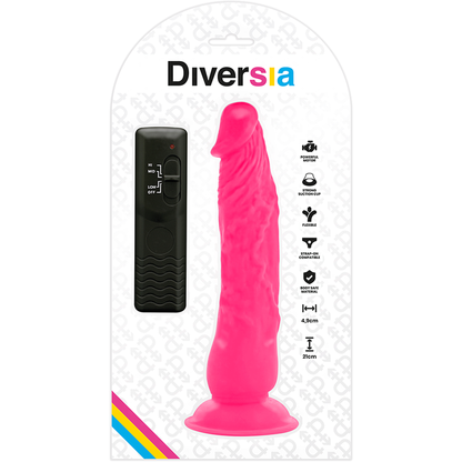 DIVERSIA - PRILAGODLJIV VIBRACIJSKI DILDO ROZA 21 CM -O- 4,9 CM