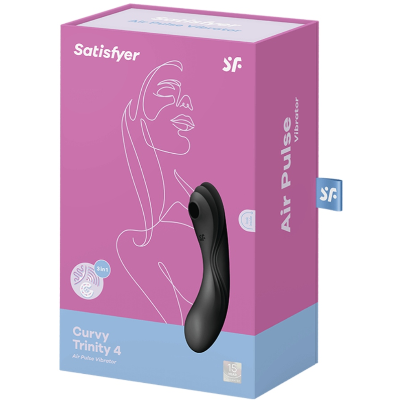 Stimulator klitorisa Satisfyer - Curvy Trinity 4, črna