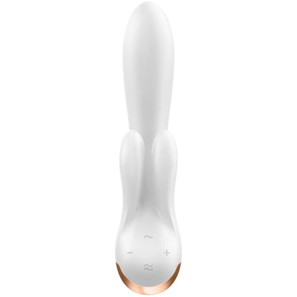 Zajčji vibrator Satisfyer - Double Flex, bela